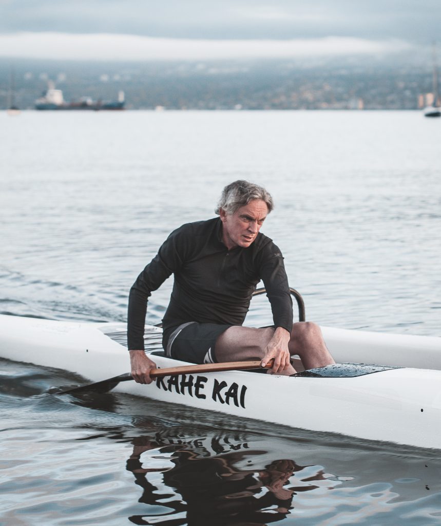 Don Urquhart paddling Kahe Kai